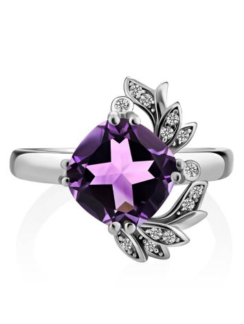 Chic Silver Amethyst Ring, Ring Size: 6.5 / 17, image , picture 3