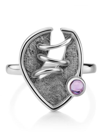 Designer Silver Amethyst Ring, Ring Size: 8.5 / 18.5, image , picture 3