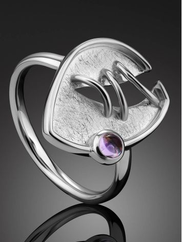 Designer Silver Amethyst Ring, Ring Size: 8.5 / 18.5, image , picture 2