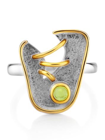 Futuristic Design Silver Chrysolite Ring, Ring Size: 6.5 / 17, image , picture 3