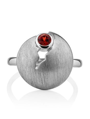 Torn Design Silver Garnet Ring, Ring Size: 9 / 19, image , picture 4