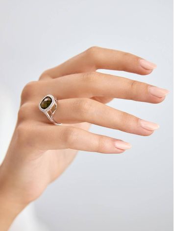 Voluminous Silver Tourmaline Ring, Ring Size: 6 / 16.5, image , picture 3