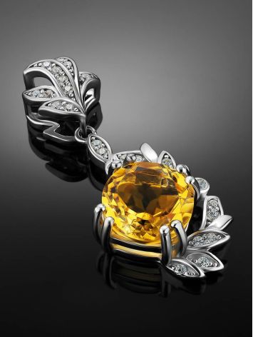 Lustrous  Silver Citrine Pendant, image , picture 2