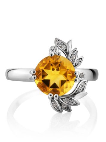 Luminous Silver Citrine Ring, Ring Size: 8 / 18, image , picture 3