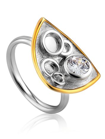 Amazing Silver Crystal Ring, Ring Size: 8 / 18, image 