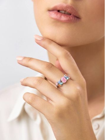 Chic Multicolor Sugar Quartz Ring, Ring Size: 7 / 17.5, image , picture 4