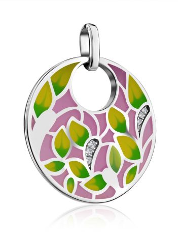 Amazing Silver Enamel Pendant With Crystals, image , picture 4