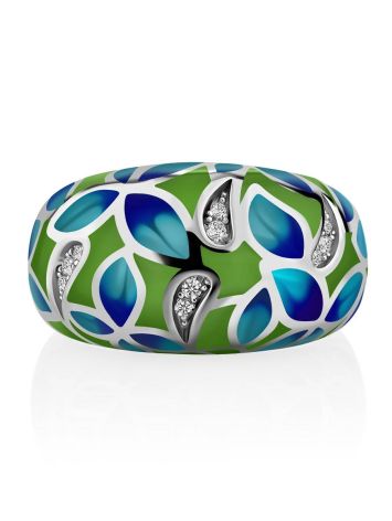 Mix Color Enamel Floral Ring, Ring Size: 8 / 18, image , picture 4