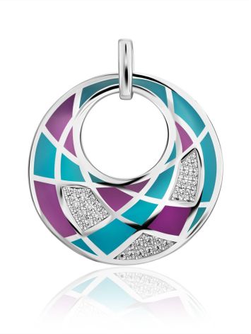 Chic Round Pendant With Mix Color Enamel, image 