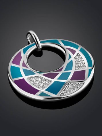 Chic Round Pendant With Mix Color Enamel, image , picture 2