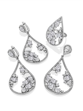 Fabulous Drop Shaped Silver Crystal Dangles, image , picture 4