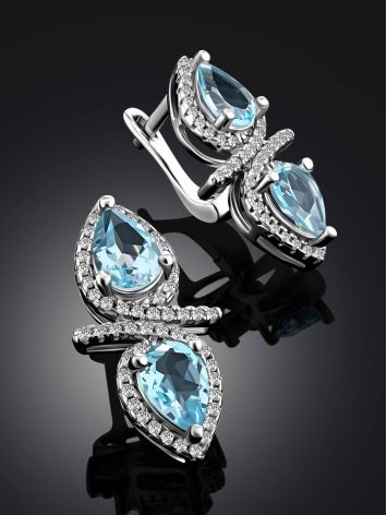 Wonderful Blue Topaz Earrings, image , picture 2