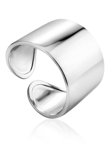Bold Silver Stoneless Ring The ICONIC, Ring Size: Adjustable, image 