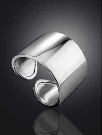 Bold Silver Stoneless Ring The ICONIC, Ring Size: Adjustable, image , picture 2