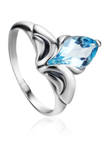 Silver Ring With Marquise Cut Topaz, Ring Size: 4 / 15, image 