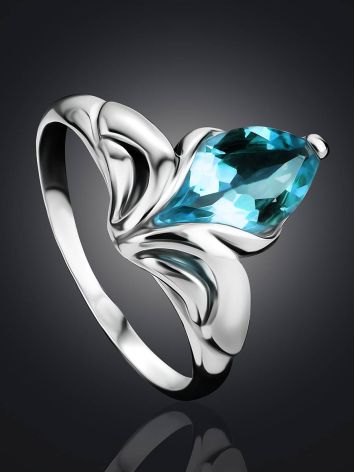 Silver Ring With Marquise Cut Topaz, Ring Size: 4 / 15, image , picture 2
