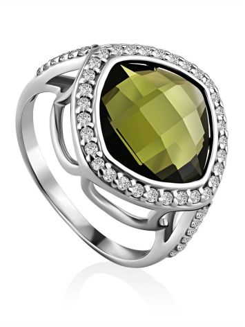 Voluminous Silver Tourmaline Ring, Ring Size: 6 / 16.5, image 