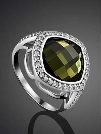 Voluminous Silver Tourmaline Ring, Ring Size: 6 / 16.5, image , picture 2