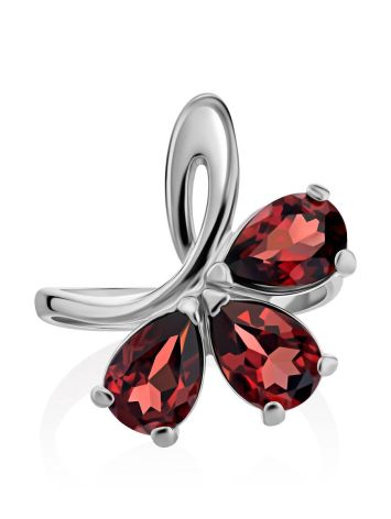 Charming Silver Garnet Ring, Ring Size: 7 / 17.5, image , picture 4