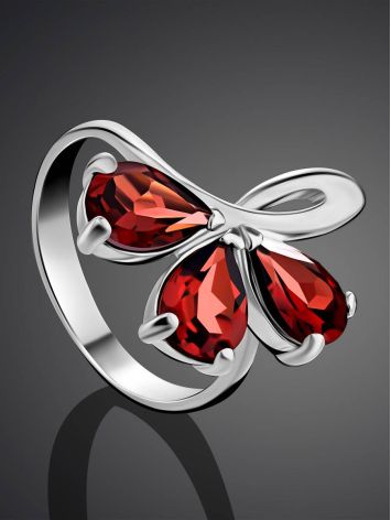 Charming Silver Garnet Ring, Ring Size: 7 / 17.5, image , picture 2