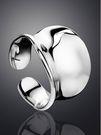 Elegant Statement Silver Ring The Liquid, Ring Size: Adjustable, image , picture 2