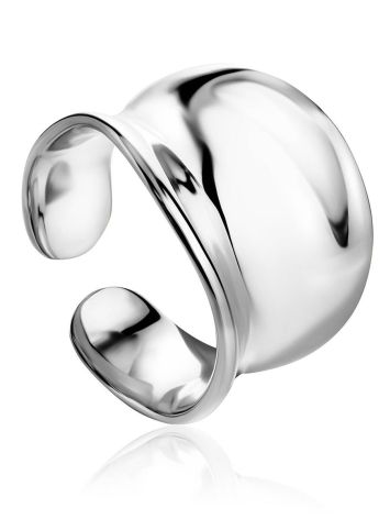 Elegant Statement Silver Ring The Liquid, Ring Size: Adjustable, image 