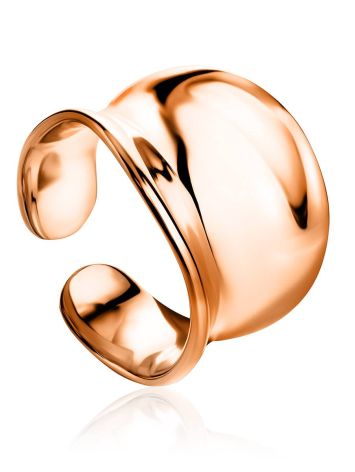 Statement Rose Plated Silver Ring The Liquid, Ring Size: Adjustable, image 