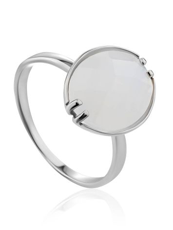 Silver Moon Stone Ring, Ring Size: 9 / 19, image 