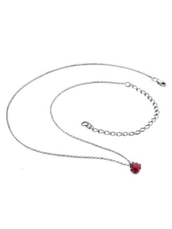Simplistic Design Silver Ruby Necklace, image , picture 3