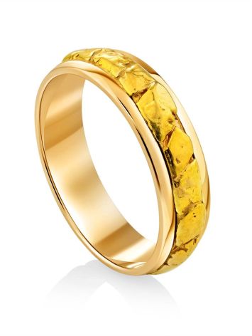 Wedding Band Ring With 24K Gold Finish The Nugget, Ring Size: 6.5 / 17, image 