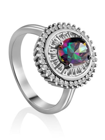 Fabulous Silver Ring With Chameleon Color Quartz, Ring Size: 7 / 17.5, image 