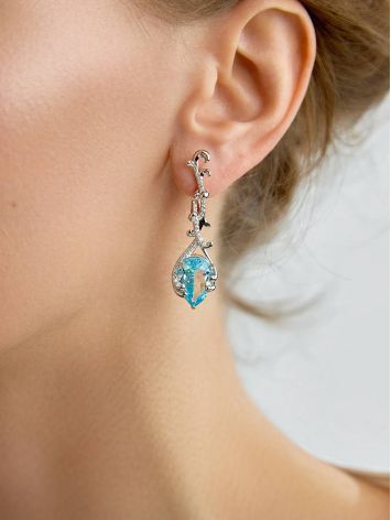 Fabulous Silver Topaz Dangle Earrings, image , picture 2