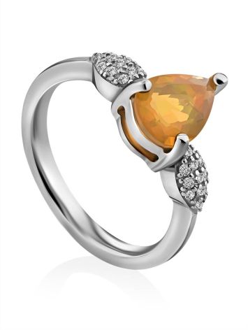 Bright Yellow Opal Ring, Ring Size: 6 / 16.5, image 