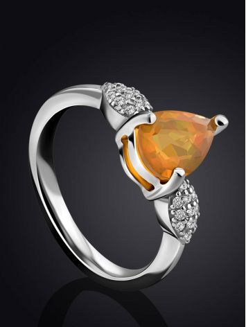 Bright Yellow Opal Ring, Ring Size: 6 / 16.5, image , picture 2