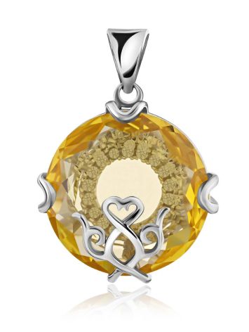 Lustrous Yellow Crystal Pendant, image 