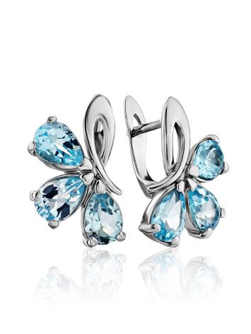 Charming Silver Topaz Earrings, image 