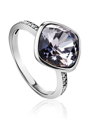 Voluptuous Silver Crystal Channel Set Ring, Ring Size: 7 / 17.5, image 