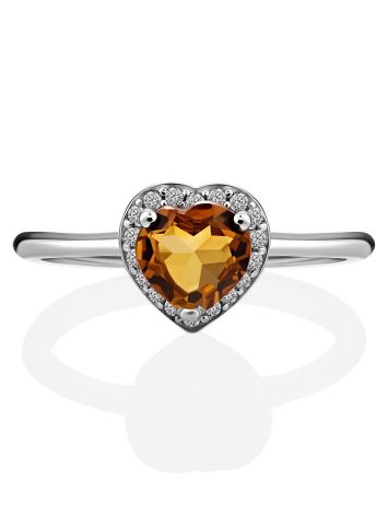 Crystal Heart Detail Ring, Ring Size: 6.5 / 17, image , picture 4