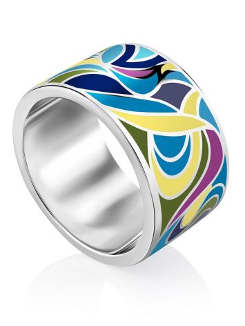 Multicolor Enamel Band Ring, Ring Size: 9 / 19, image 