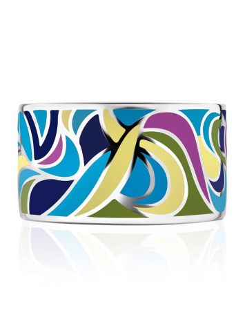 Multicolor Enamel Band Ring, Ring Size: 9 / 19, image , picture 3