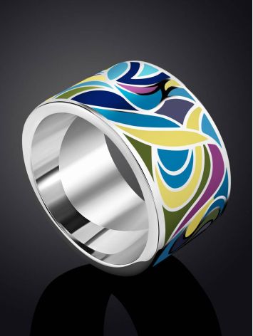 Multicolor Enamel Band Ring, Ring Size: 9 / 19, image , picture 2