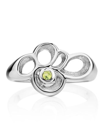 Abstract Design Silver Chrysolite Ring, Ring Size: 7 / 17.5, image , picture 3