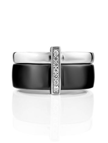 Trendy Silver Ceramic Band Ring, Ring Size: 5.5 / 16, image , picture 3