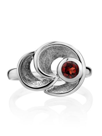 Stylish Silver Garnet Ring, Ring Size: 8.5 / 18.5, image , picture 3
