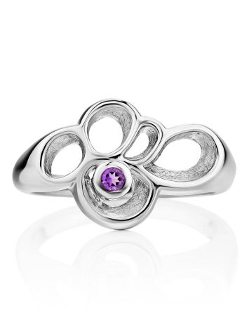 Intricate Design Silver Amethyst Ring, Ring Size: 7 / 17.5, image , picture 3