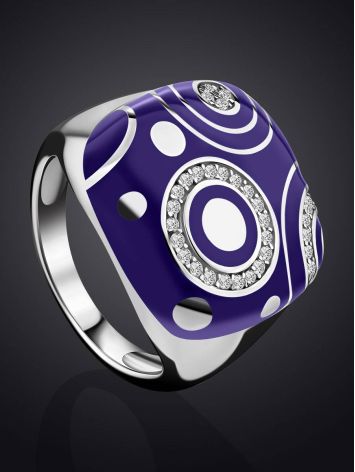 Fabulous Purple Enamel Signet Ring, Ring Size: 8 / 18, image , picture 2