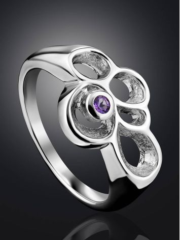 Intricate Design Silver Amethyst Ring, Ring Size: 7 / 17.5, image , picture 2
