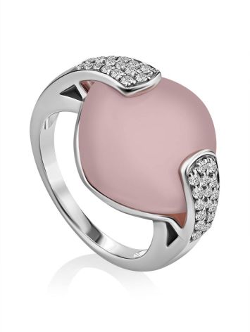Chic Pink Chalcedony Ring, Ring Size: 7 / 17.5, image 