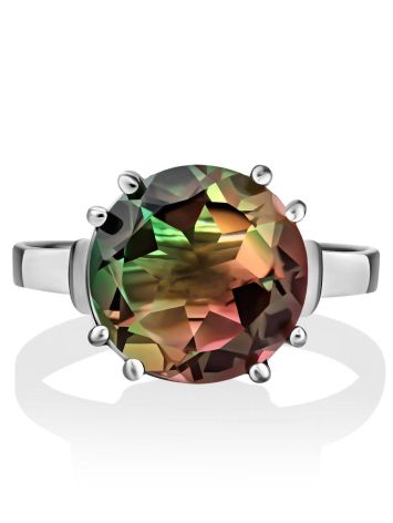Fabulous Silver Ring With Chameleon Colored Quartz Centerstone, Ring Size: 7 / 17.5, image , picture 3