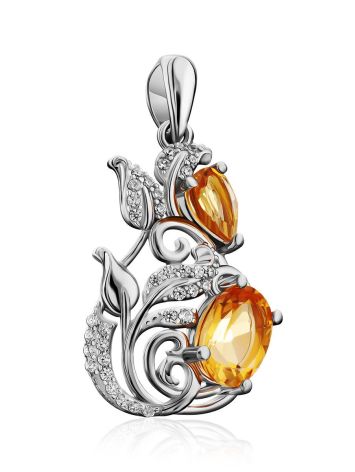 Exquisite Silver Citrine Pendant, image , picture 4